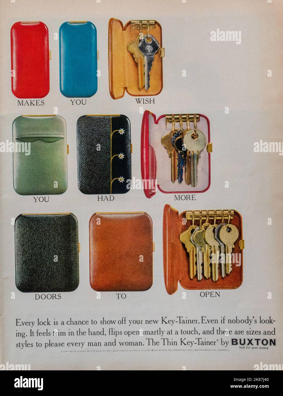 BUXTON Leather Key Wallet Key Holder for 4 Keys Vintage 