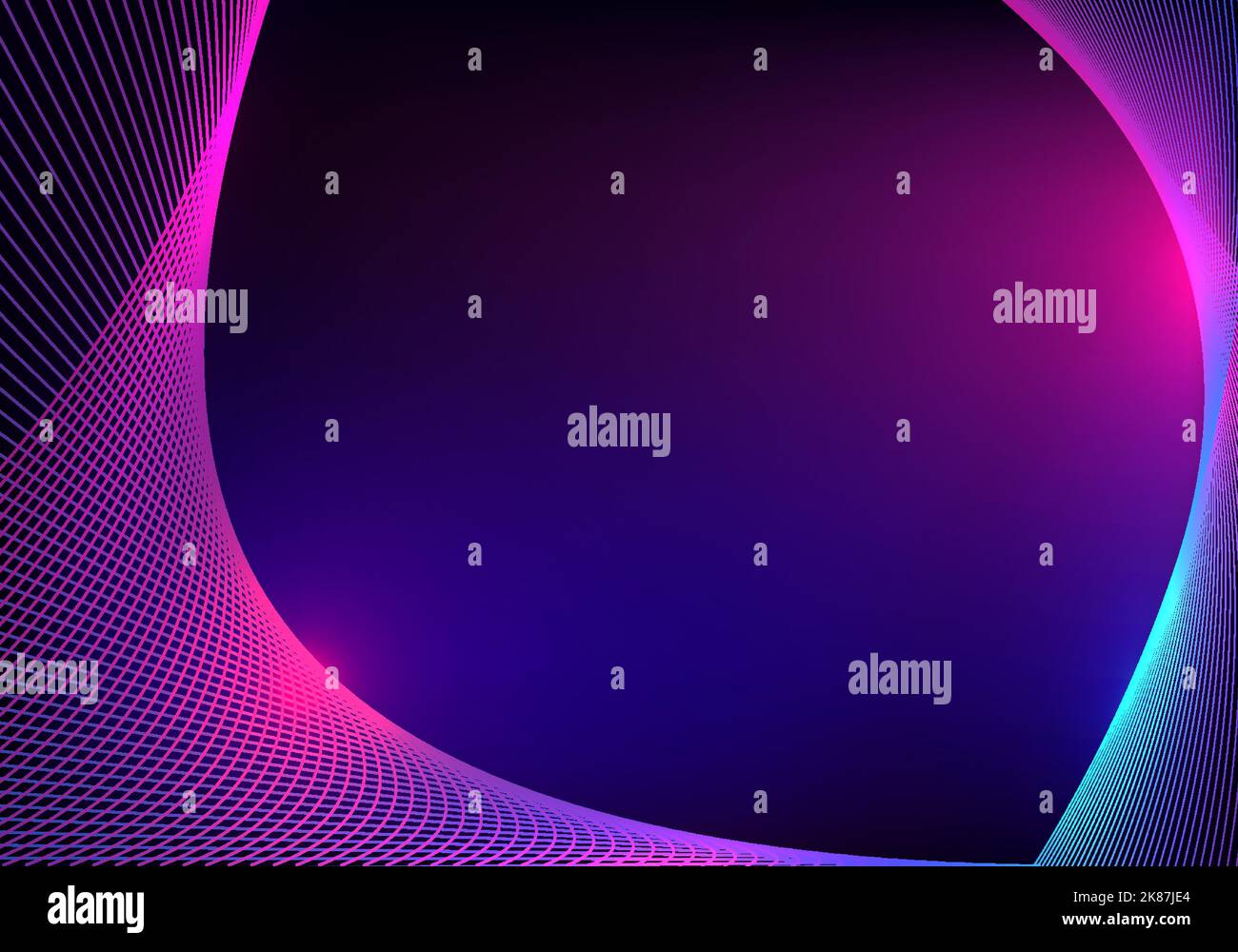 Abstract technology concept blue and pink glowing neon colors lines ...