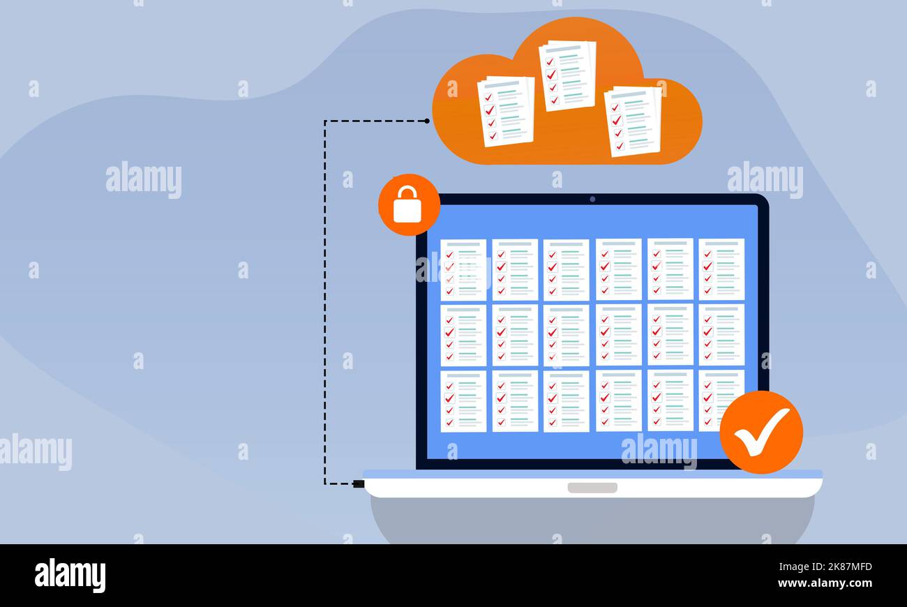 Uploading Files To The Cloud Computing From A Modern Laptop. Safe and