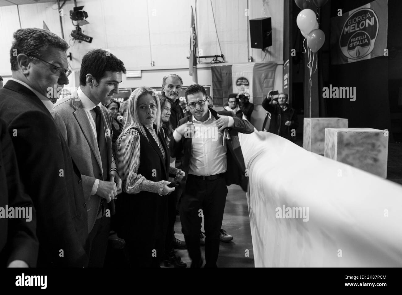 Italy, Marche region, Ascoli Piceno, February 18th, 2018 - PalaFolli, National elections 2018 - Giorgia Meloni, president of the right-wing political Stock Photo