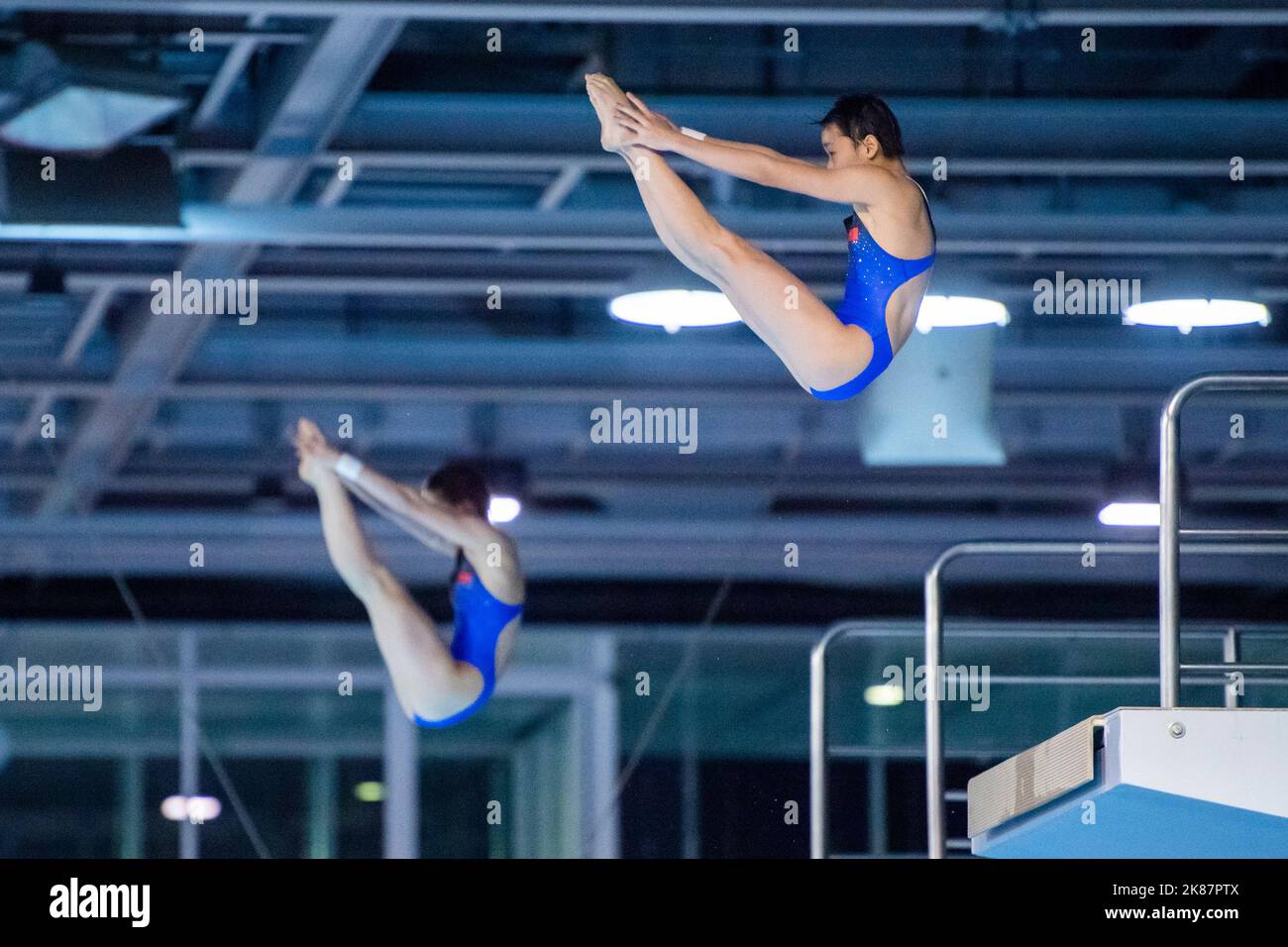 Berlin, Germany. 21st Oct, 2022. Water diving World Cup, decisions, synchronized diving 10m