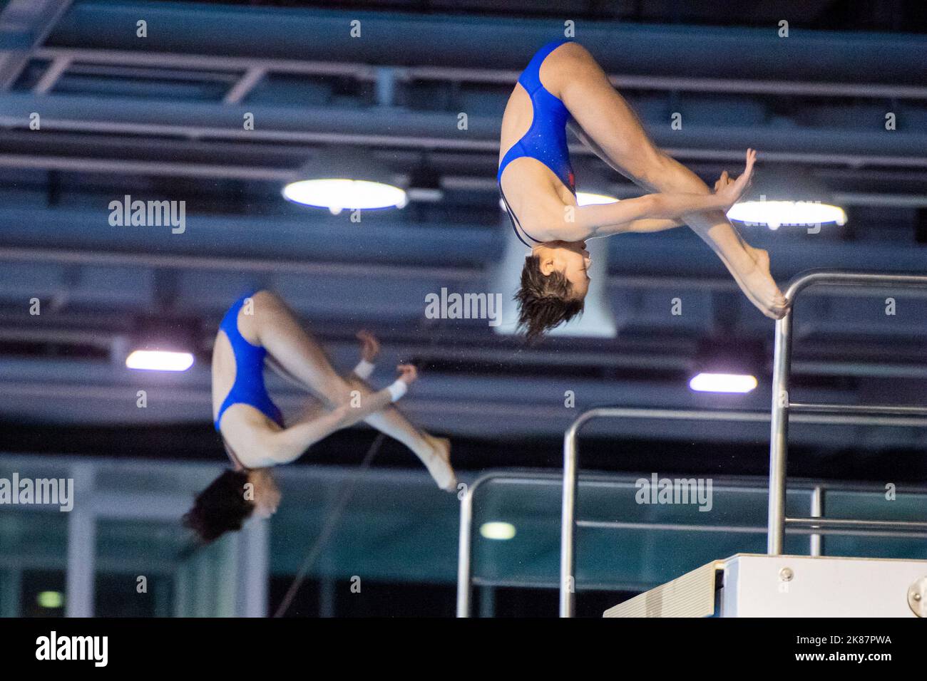 Berlin, Germany. 21st Oct, 2022. Water diving World Cup, decisions, synchronized diving 10m