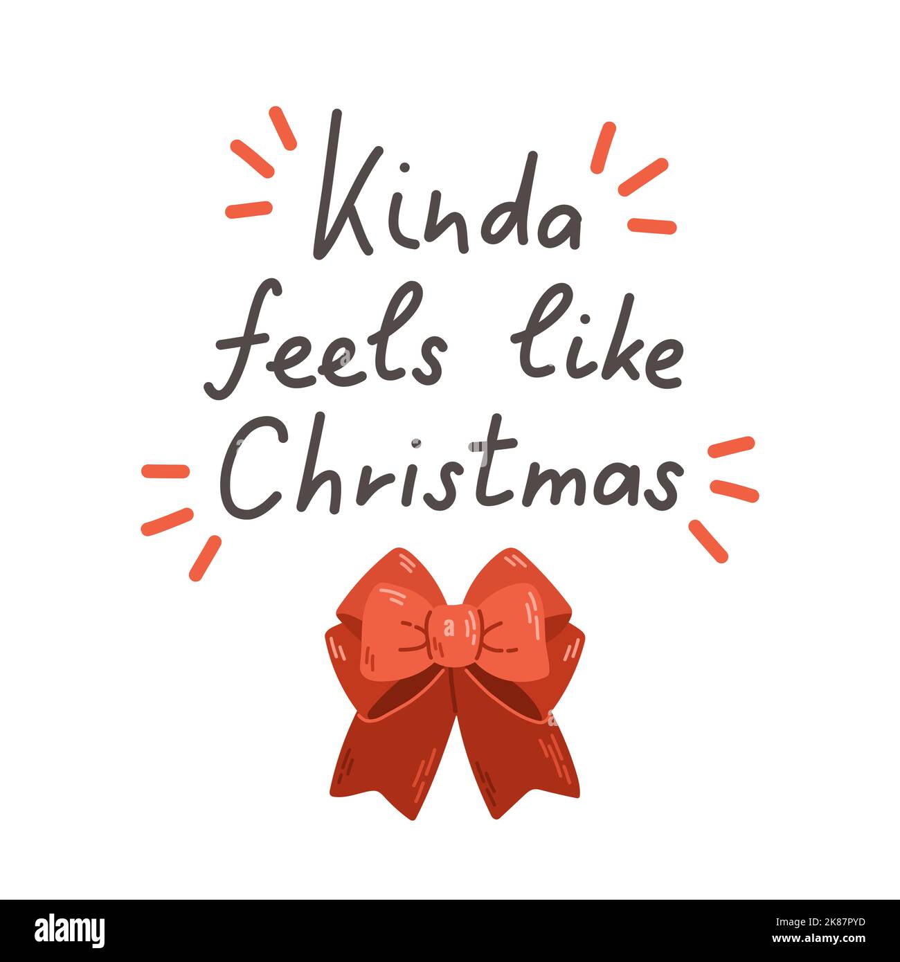 Christmas decorations with Christmas lettering flat design vector Stock Vector