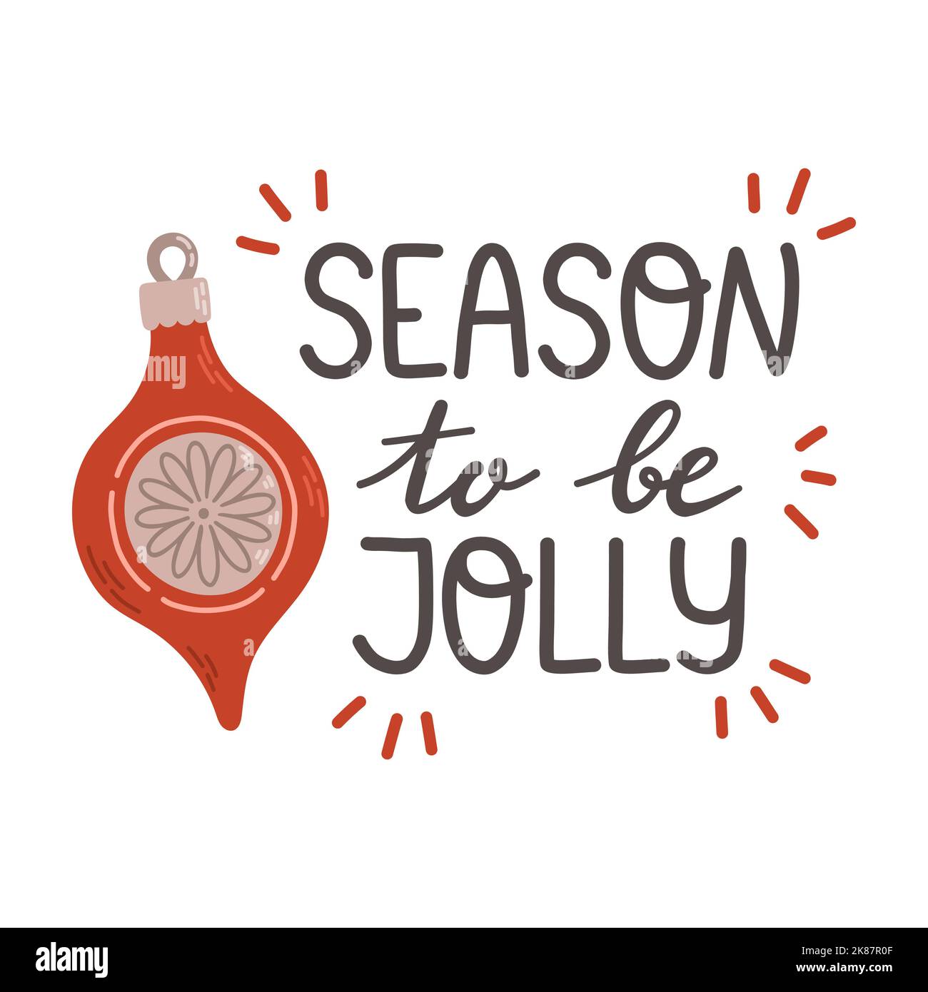 Christmas decorations balls with lettering flat design vector Stock Vector