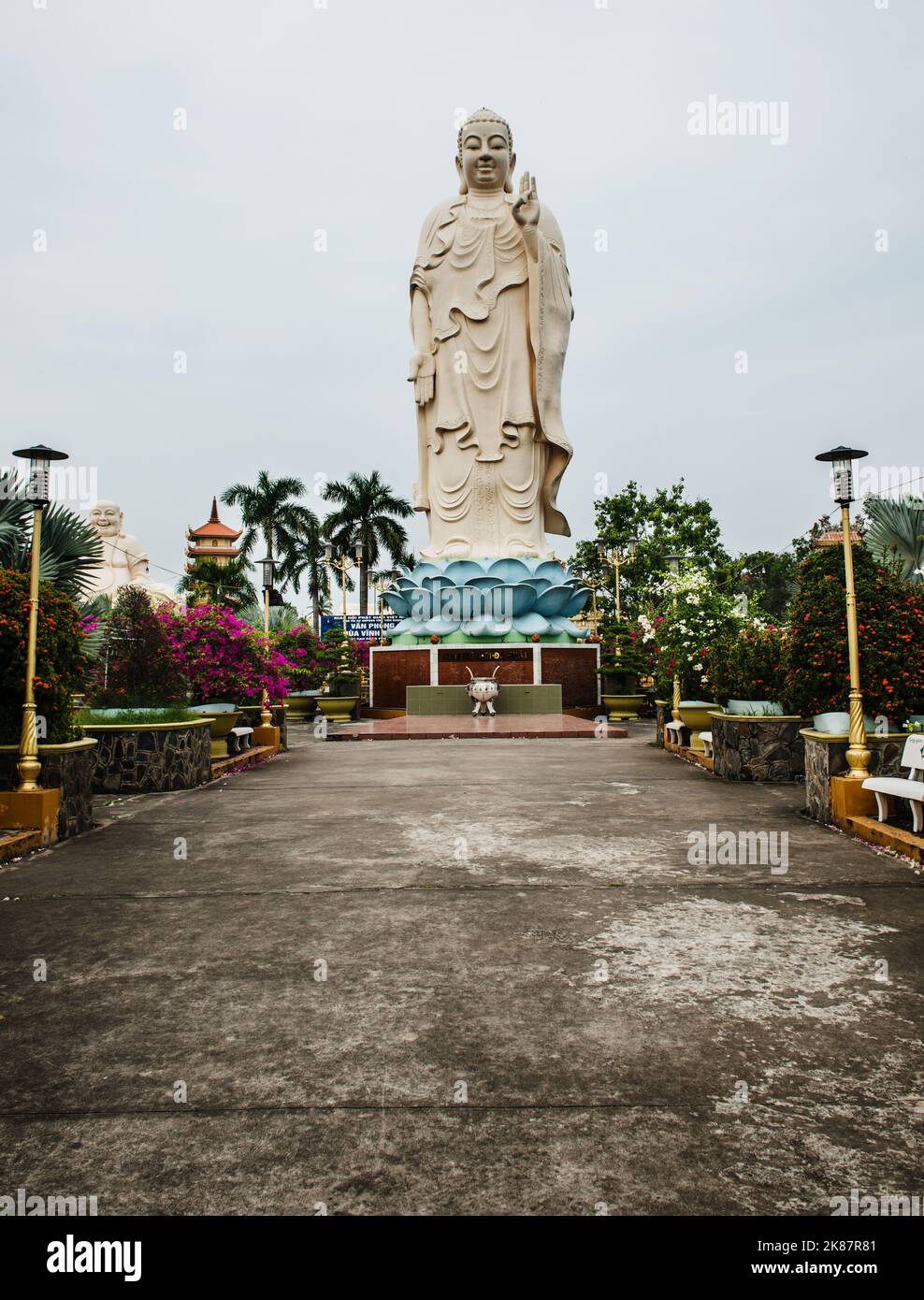 Buddha statue in the Vinh Trang Pagoda, My Tho, Mekong Delta, Vietnam, Asia Stock Photo