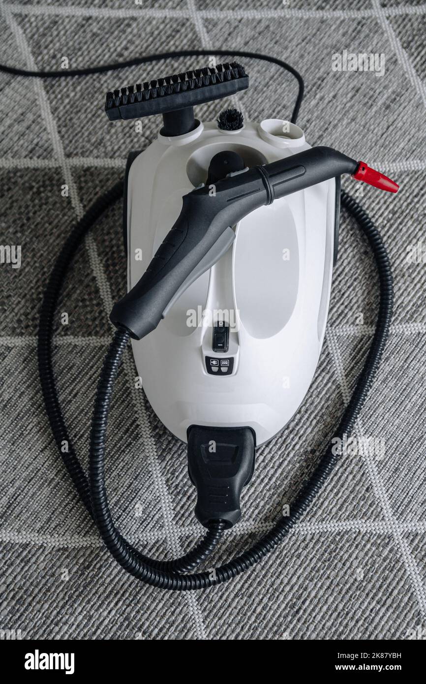steam cleaner on the carpet, top view Stock Photo Alamy
