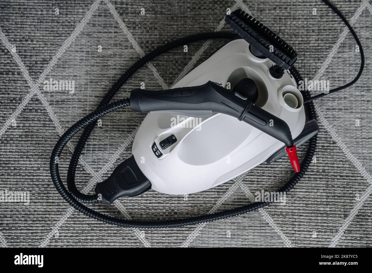 steam cleaner on the carpet, top view Stock Photo Alamy
