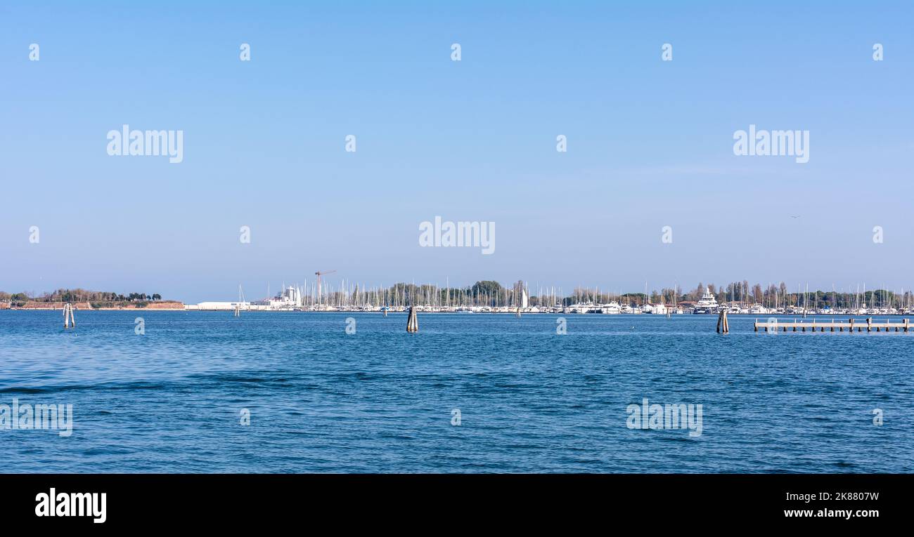 Chioggia Harbour. Entrance to the Venetian Lagoon, Veneto region, northern Italy Stock Photo