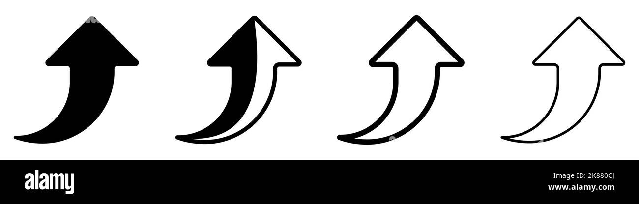 Arrows. Set of up arrows. Vector illustration. Black isolated arrows Stock Vector