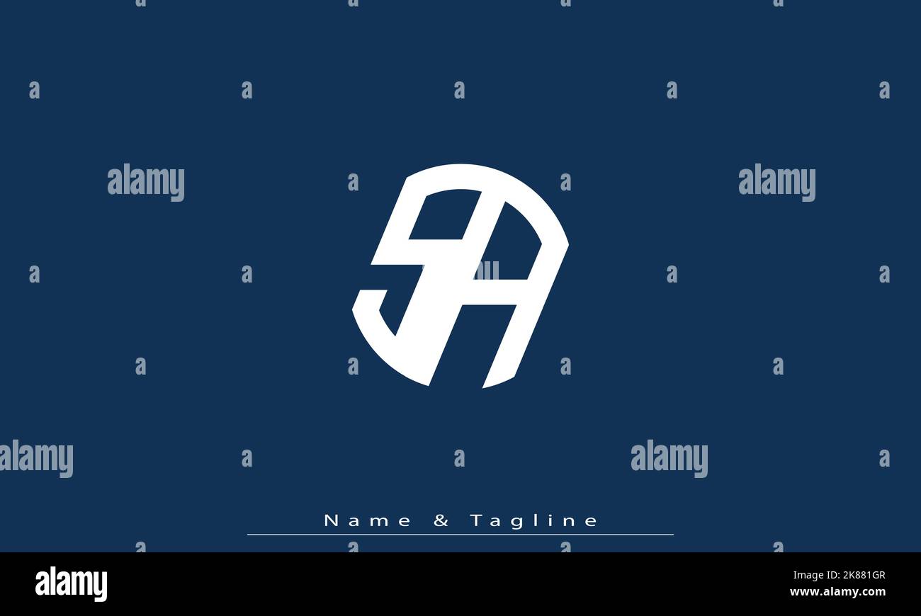 Alphabet letters Initials Monogram logo SA , AS Stock Vector