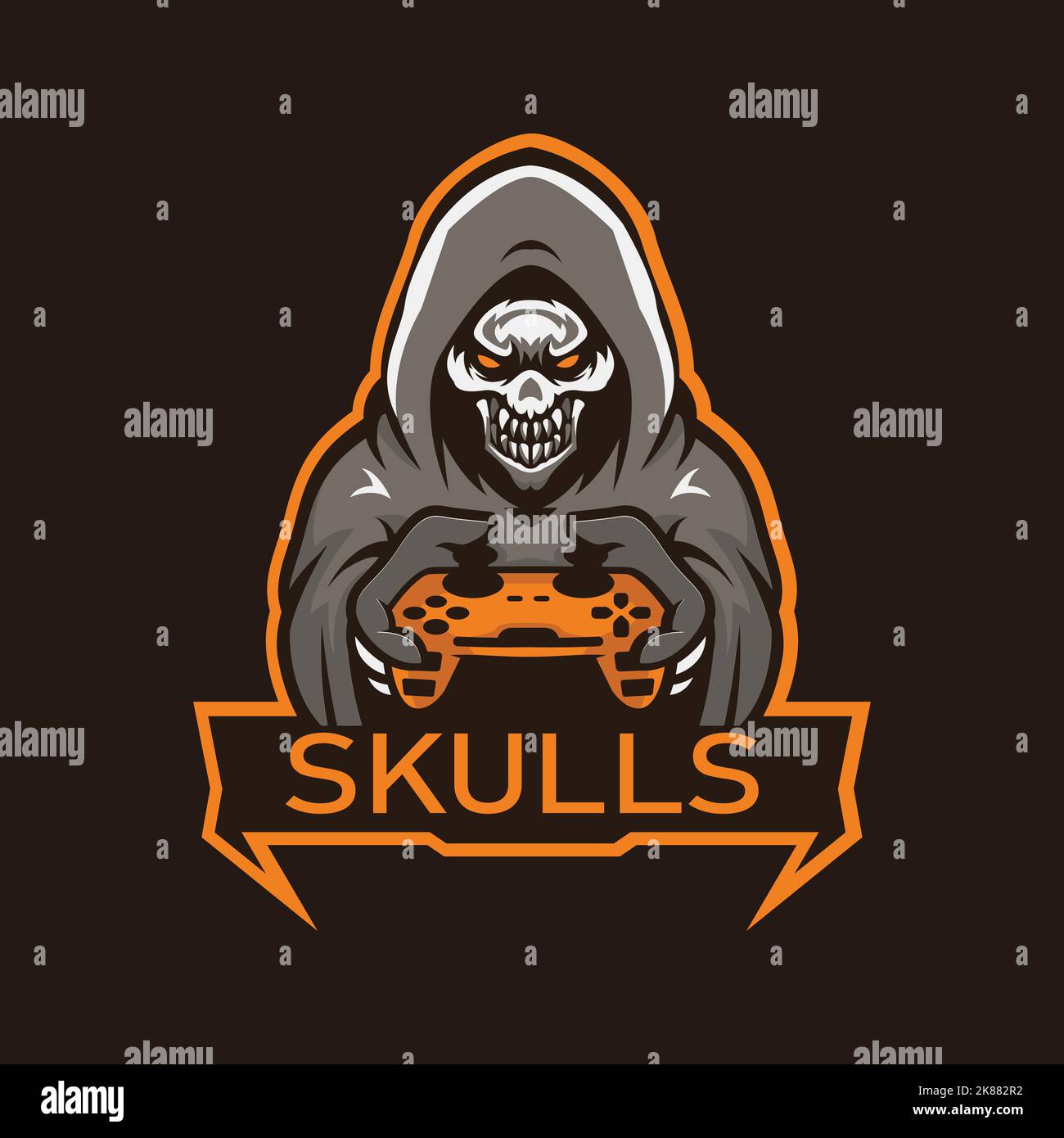 An icon with a character and an editable name below isolated on a dark ...