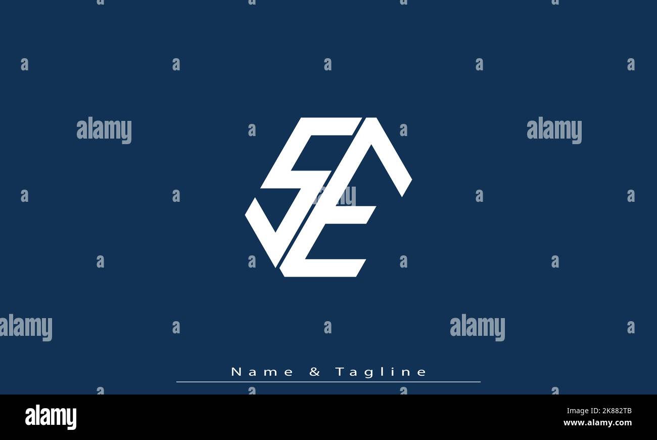 Alphabet letters Initials Monogram logo SE , ES Stock Vector