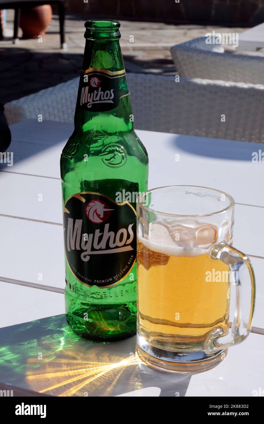 mythos beer in frozen glass! - Picture of Crazy Taste, Crete - Tripadvisor