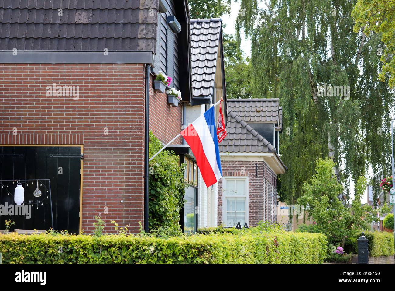 flags upside down in Wezep and Oldebroek with protest farmers signs in