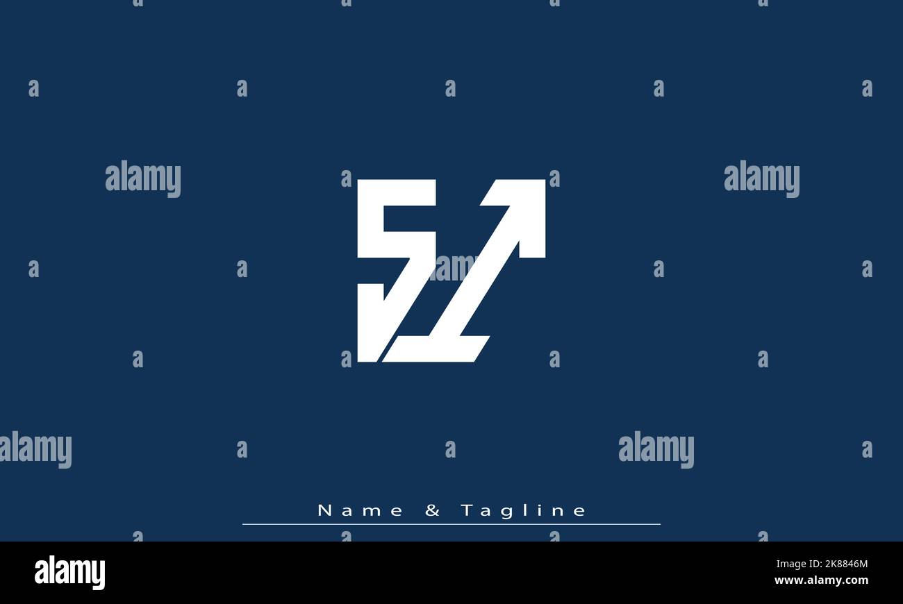 Alphabet letters Initials Monogram logo SI , IS Stock Vector