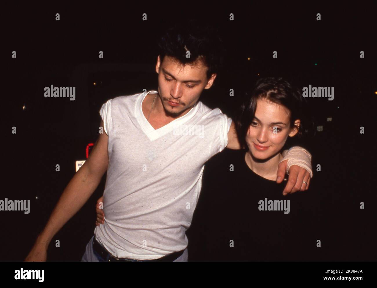 Johnny Depp and Winona Ryder at the Herb Ritts Birthday Party 1990