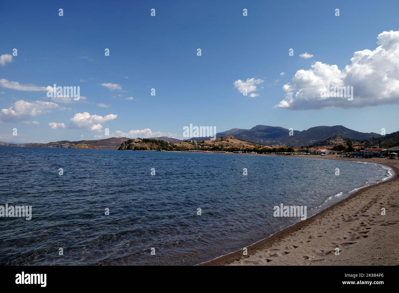 Anaxos beach, Lesbos. Taken September / October 2022. Autumn. Stock Photo