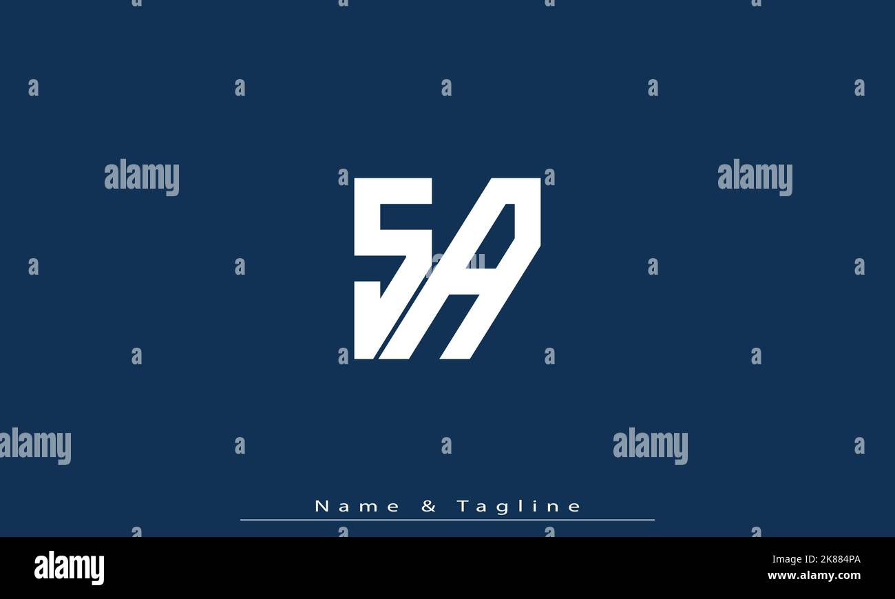 Alphabet letters Initials Monogram logo SA , AS Stock Vector
