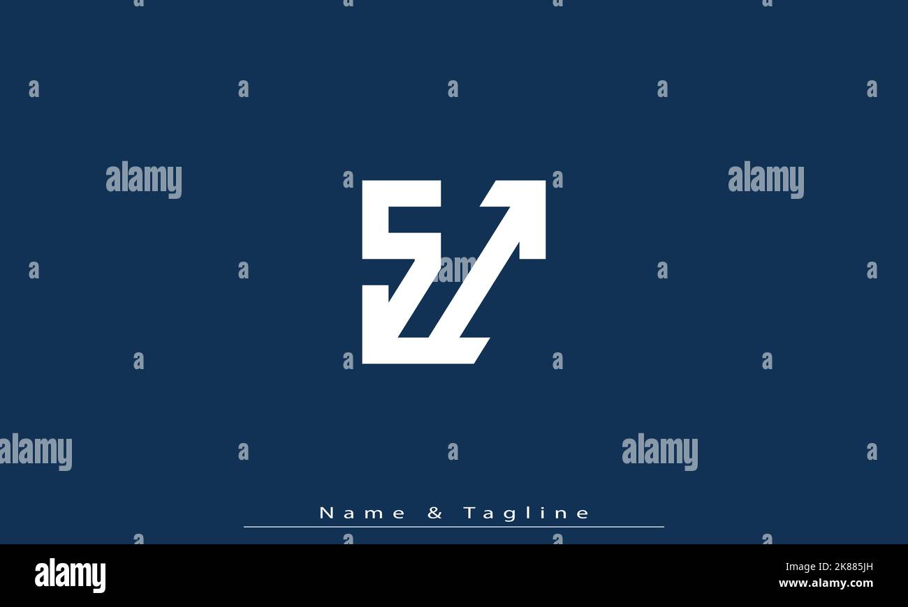 Alphabet letters Initials Monogram logo SI , IS Stock Vector