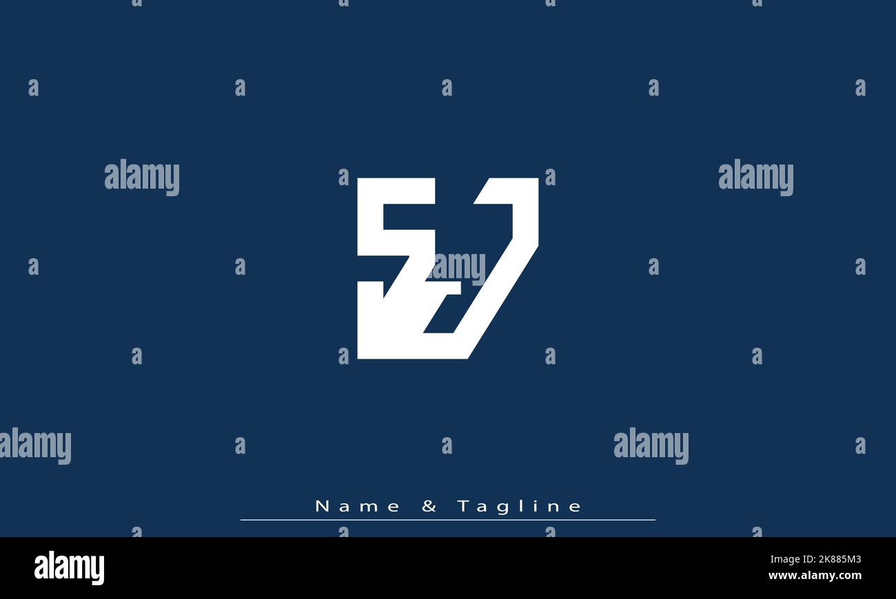 Alphabet letters Initials Monogram logo SJ , JS Stock Vector