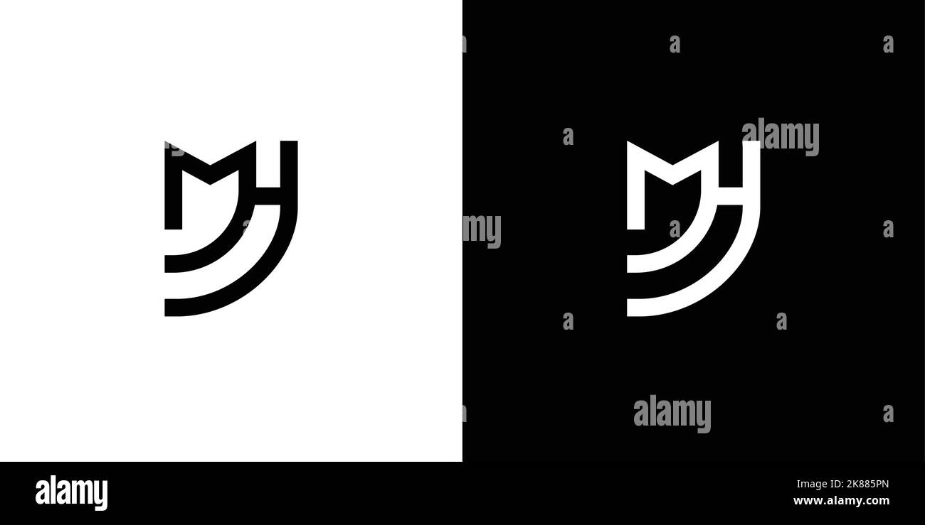 Simple and modern MH initials logo 2 Stock Vector