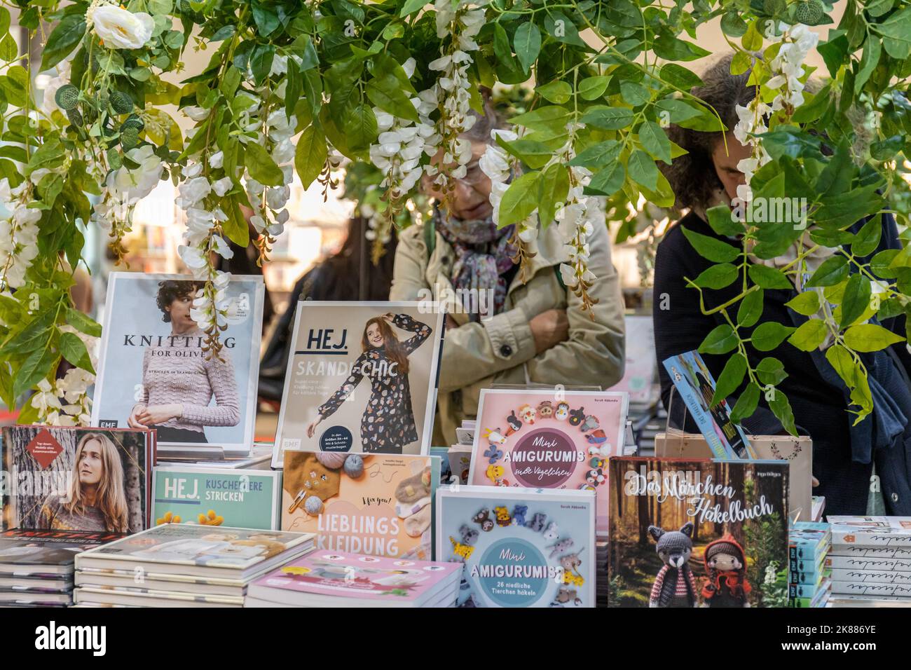 Frankfurt, Germany. 19th Oct, 2022. Frankfurt Book Fair, Frankfurter Buchmesse 2022: booth of publisher EMF (Edition Michael Fischer). Credit: Christian Lademann / LademannMedia Stock Photo