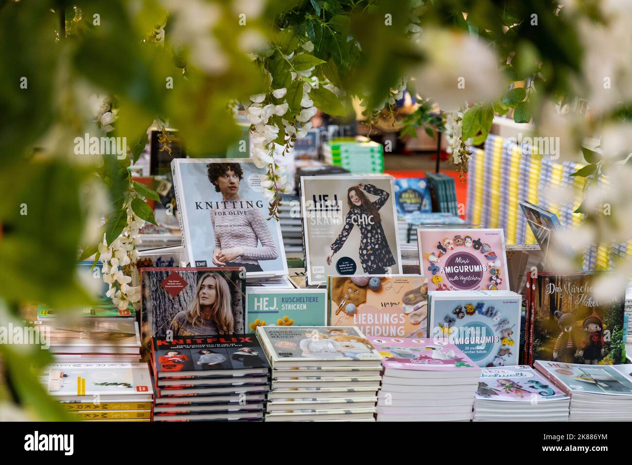 Frankfurt, Germany. 19th Oct, 2022. Frankfurt Book Fair, Frankfurter Buchmesse 2022: booth of publisher EMF (Edition Michael Fischer). Credit: Christian Lademann / LademannMedia Stock Photo
