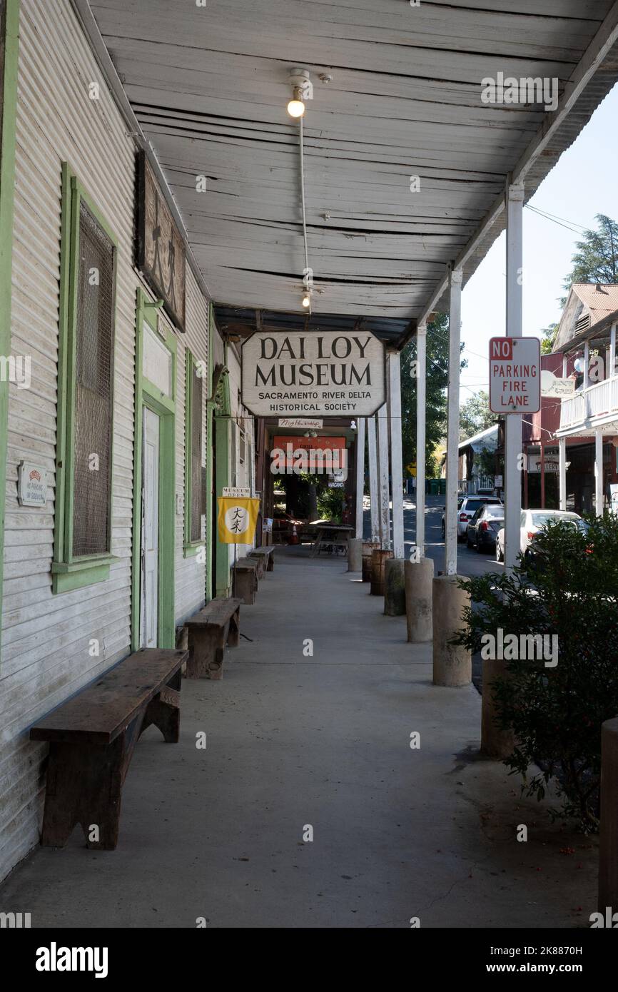 Walnut Grove, California, USA, 27 August 2022 Street sidewalk in