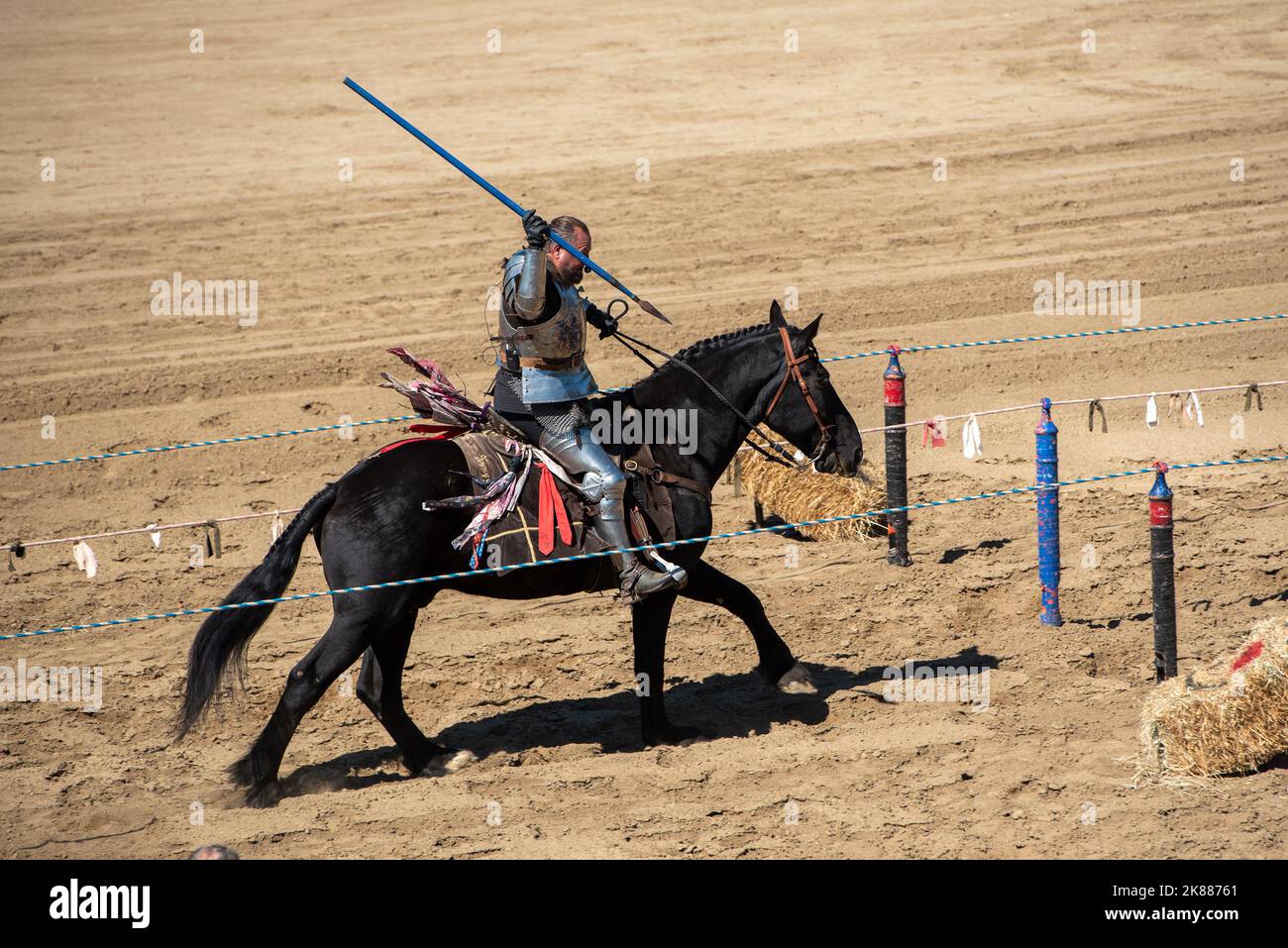 Folsom, CA, September 24, 2022. Jousting at the Folsom Renaissance Faire. After a hiatus due to the coronavirus pandemic, this fun historical festival Stock Photo