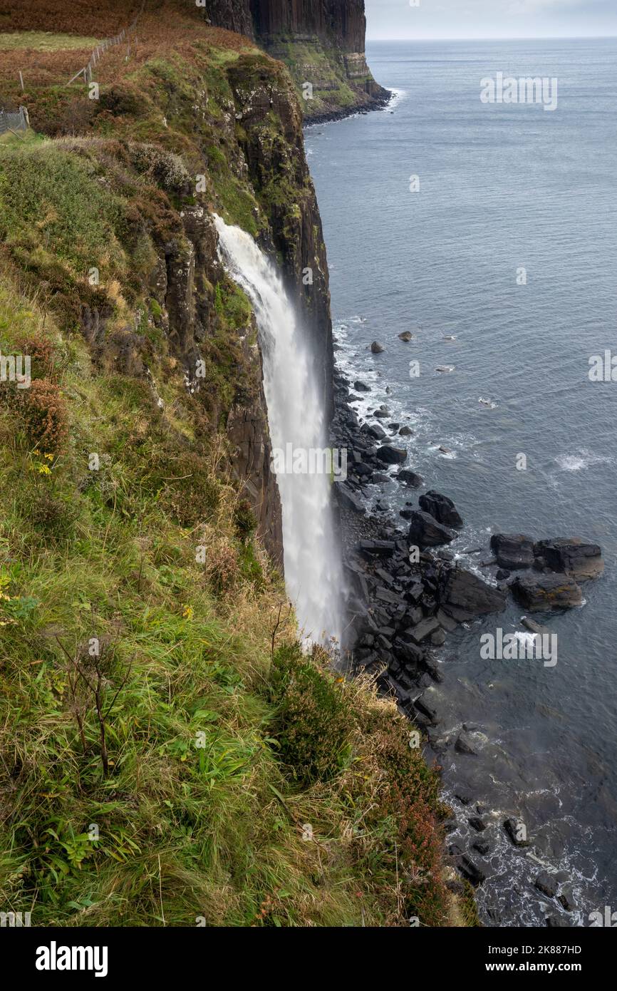 A view of Kilt Rock waterfall on the Isle of Skye Scotland UK Stock ...