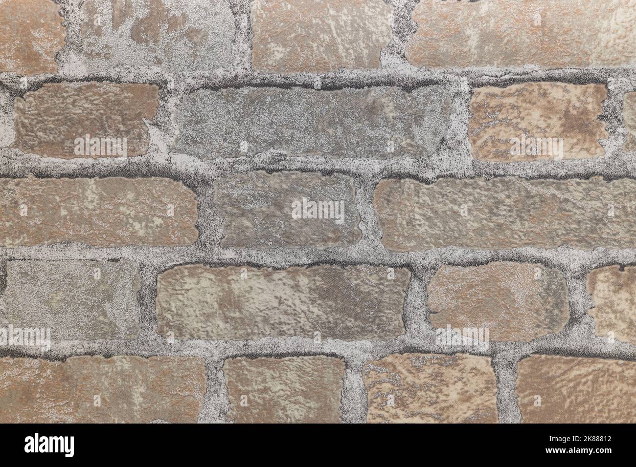Wallcovering texture background with aged bricks pattern Stock Photo