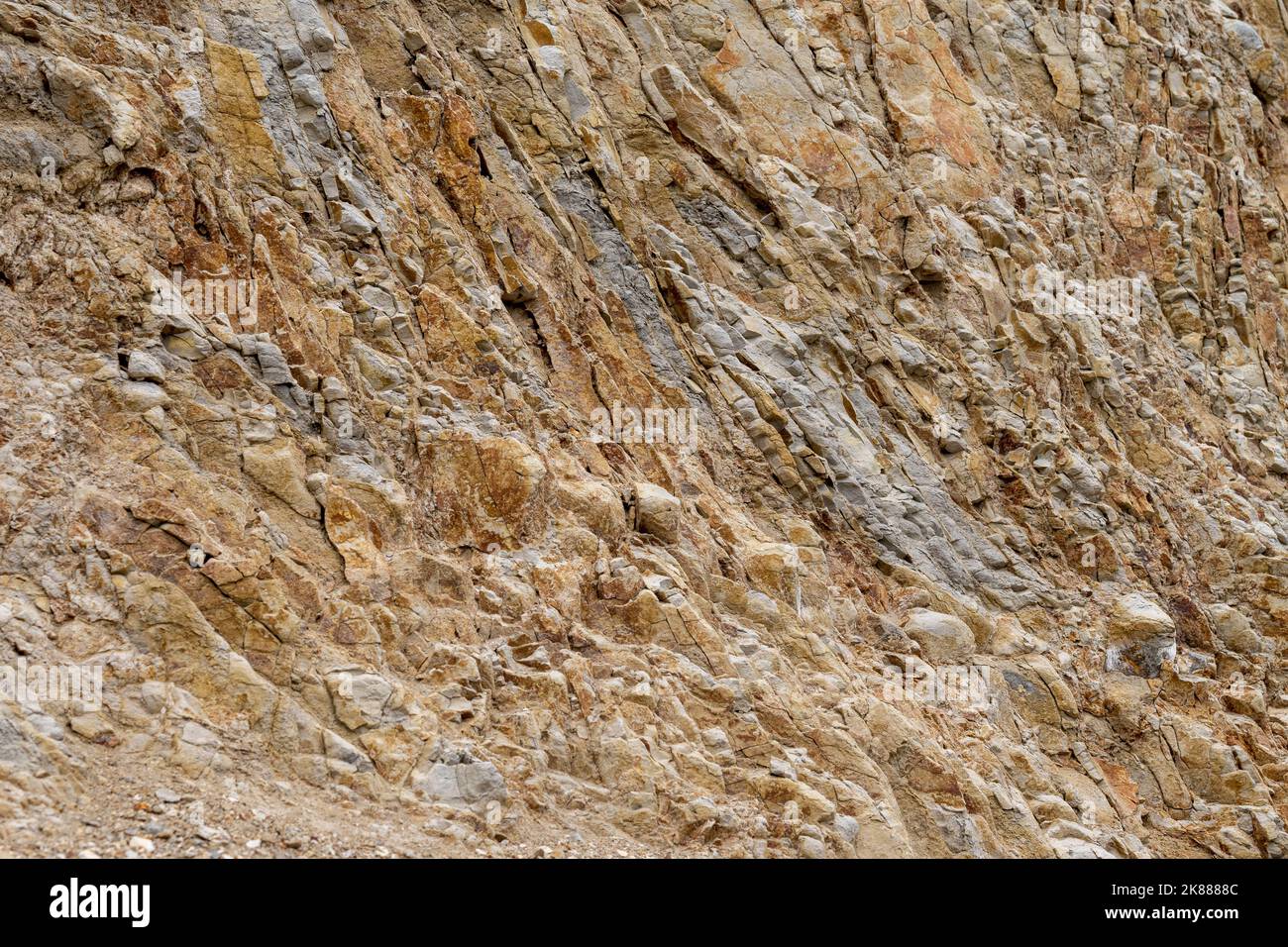 Closeup on Franciscan complex in the Marin Headlands - geology background or backdrop Stock Photo