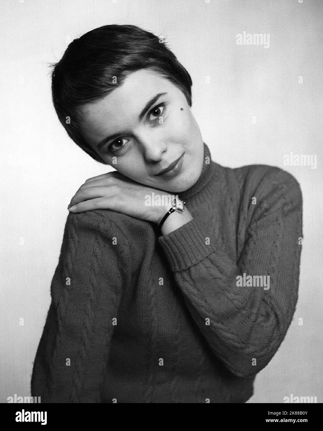 Jean Seberg  Actress   01 May 1959   **WARNING** This Photograph is for editorial use only and is the copyright of The Film Company and/or the Photographer assigned by the Film or Production Company and can only be reproduced by publications in conjunction with the promotion of the above Film. A Mandatory Credit To The Film Company is required. The Photographer should also be credited when known. No commercial use can be granted without written authority from the Film Company. Stock Photo