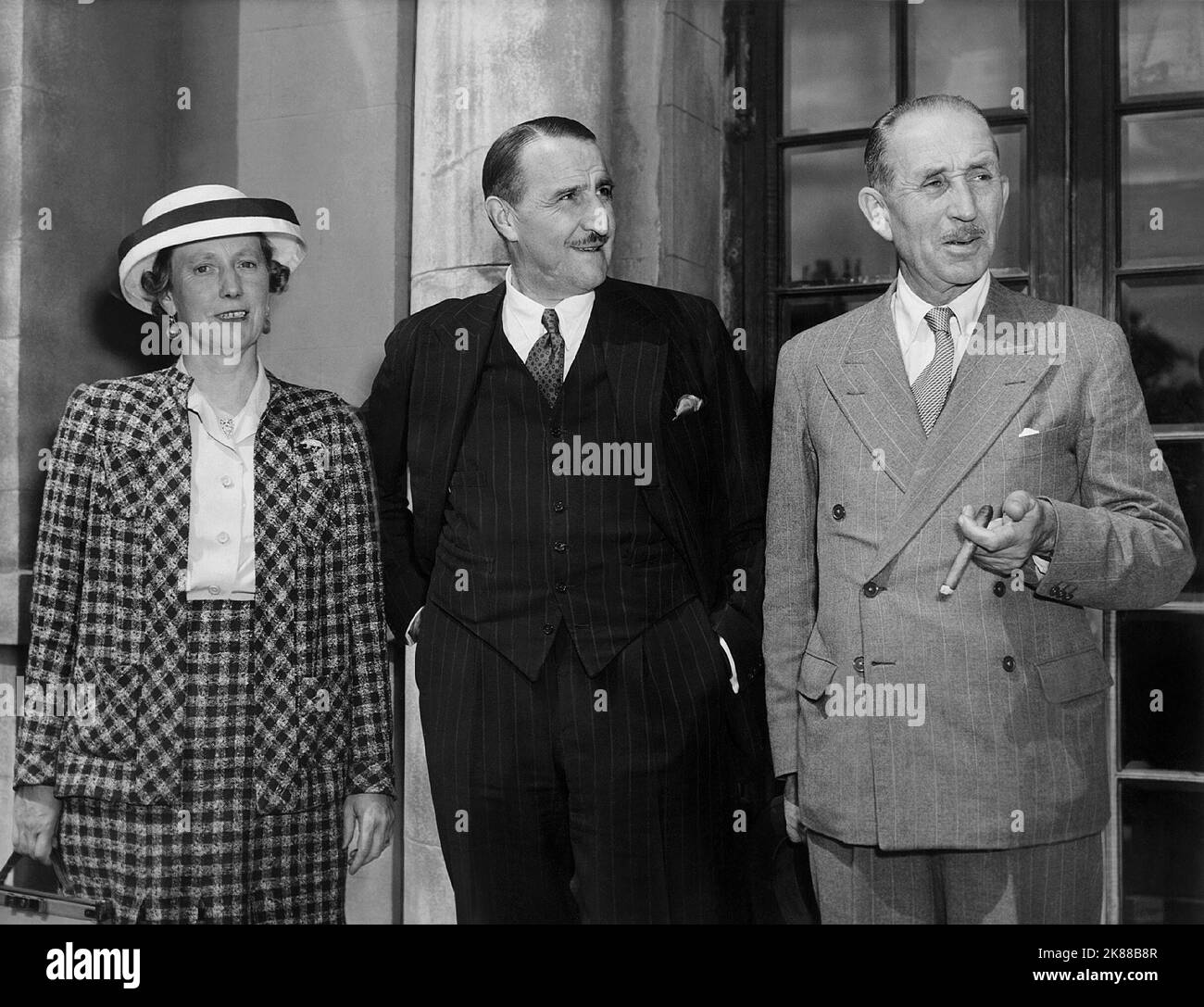 Lady Brooke, Sir Basil & J. Arthur Rank  Northern Irish Prime Minister   01 May 1955   **WARNING** This Photograph is for editorial use only and is the copyright of The Film Company and/or the Photographer assigned by the Film or Production Company and can only be reproduced by publications in conjunction with the promotion of the above Film. A Mandatory Credit To The Film Company is required. The Photographer should also be credited when known. No commercial use can be granted without written authority from the Film Company. Stock Photo