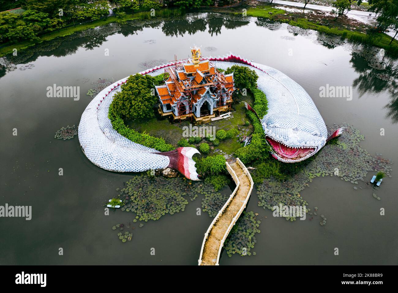 Temple Fish Drone Fish Temple - Ancient City Stock Photo - Alamy