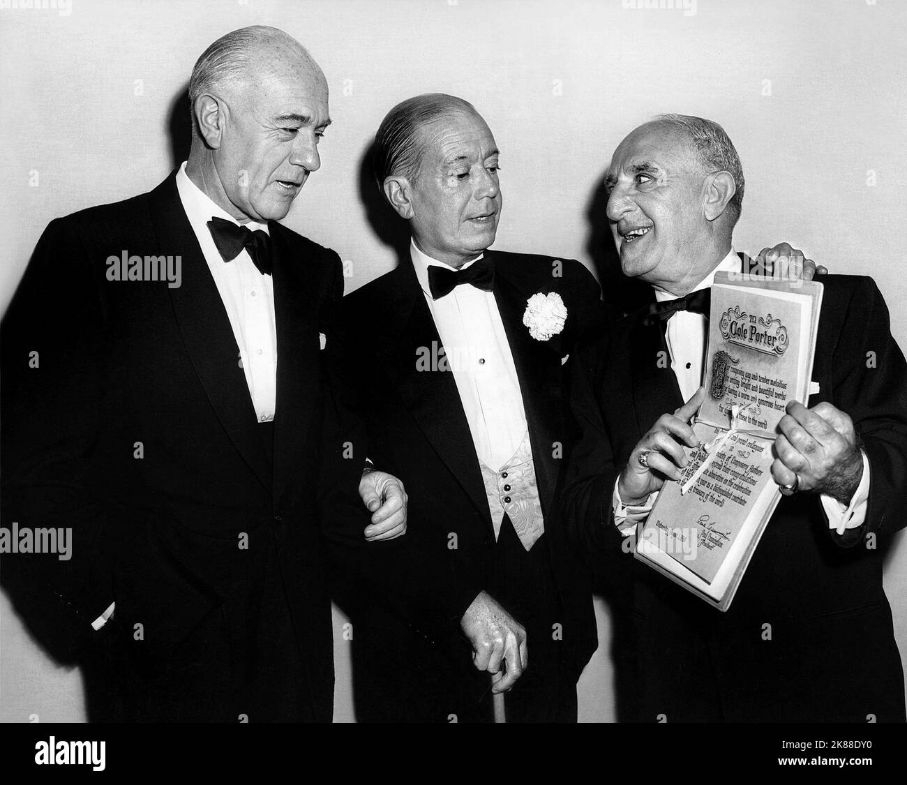 Cole Porter, Sol C. Siegel & Wolfe Gilbert  The American Society Of Composers, Authors & Publishers   01 May 1956   **WARNING** This Photograph is for editorial use only and is the copyright of The Film Company and/or the Photographer assigned by the Film or Production Company and can only be reproduced by publications in conjunction with the promotion of the above Film. A Mandatory Credit To The Film Company is required. The Photographer should also be credited when known. No commercial use can be granted without written authority from the Film Company. Stock Photo