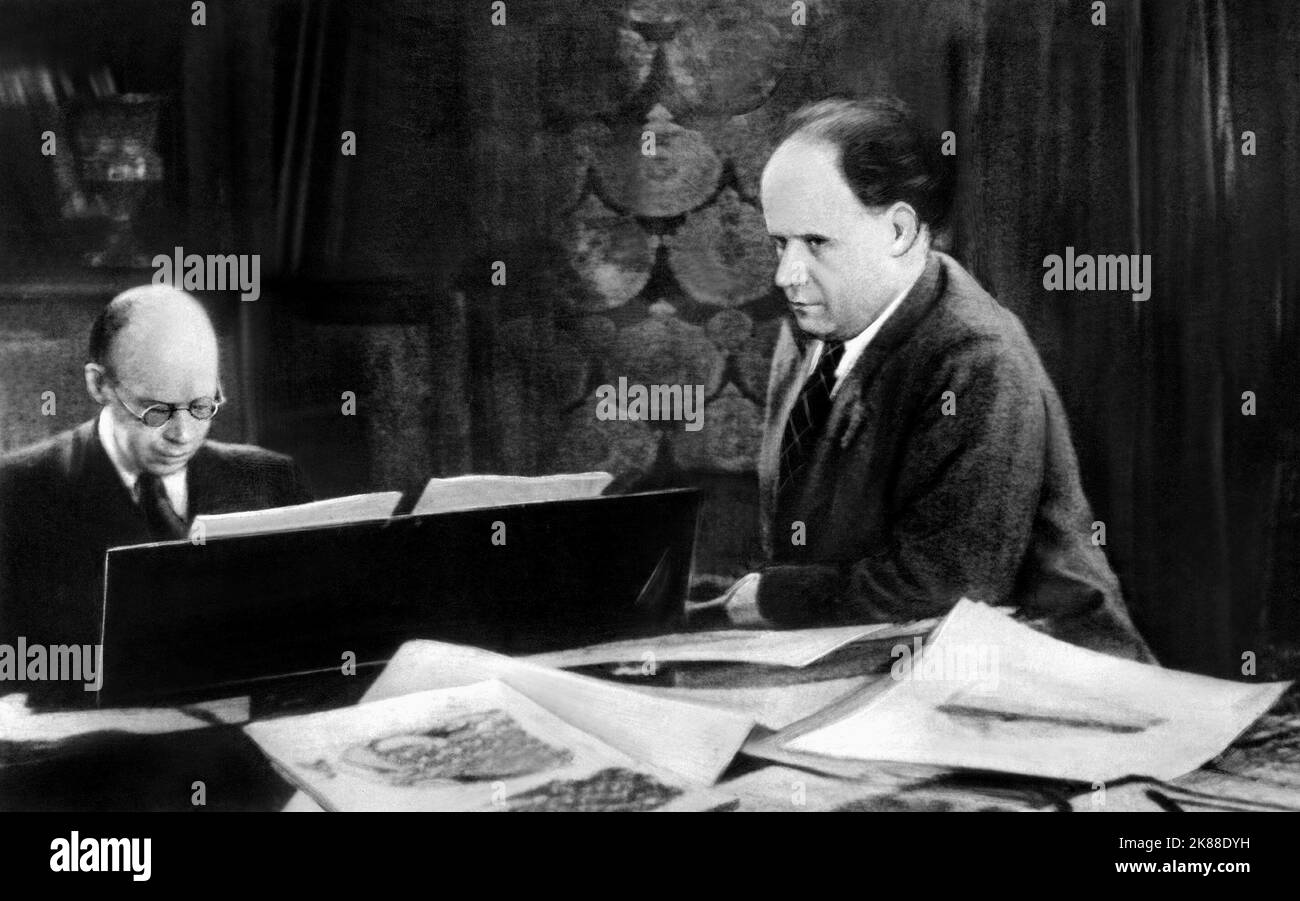 Sergei Prokofiev & Sergei M.Eisenstein  Music Composer   01 May 1931   **WARNING** This Photograph is for editorial use only and is the copyright of The Film Company and/or the Photographer assigned by the Film or Production Company and can only be reproduced by publications in conjunction with the promotion of the above Film. A Mandatory Credit To The Film Company is required. The Photographer should also be credited when known. No commercial use can be granted without written authority from the Film Company. Stock Photo