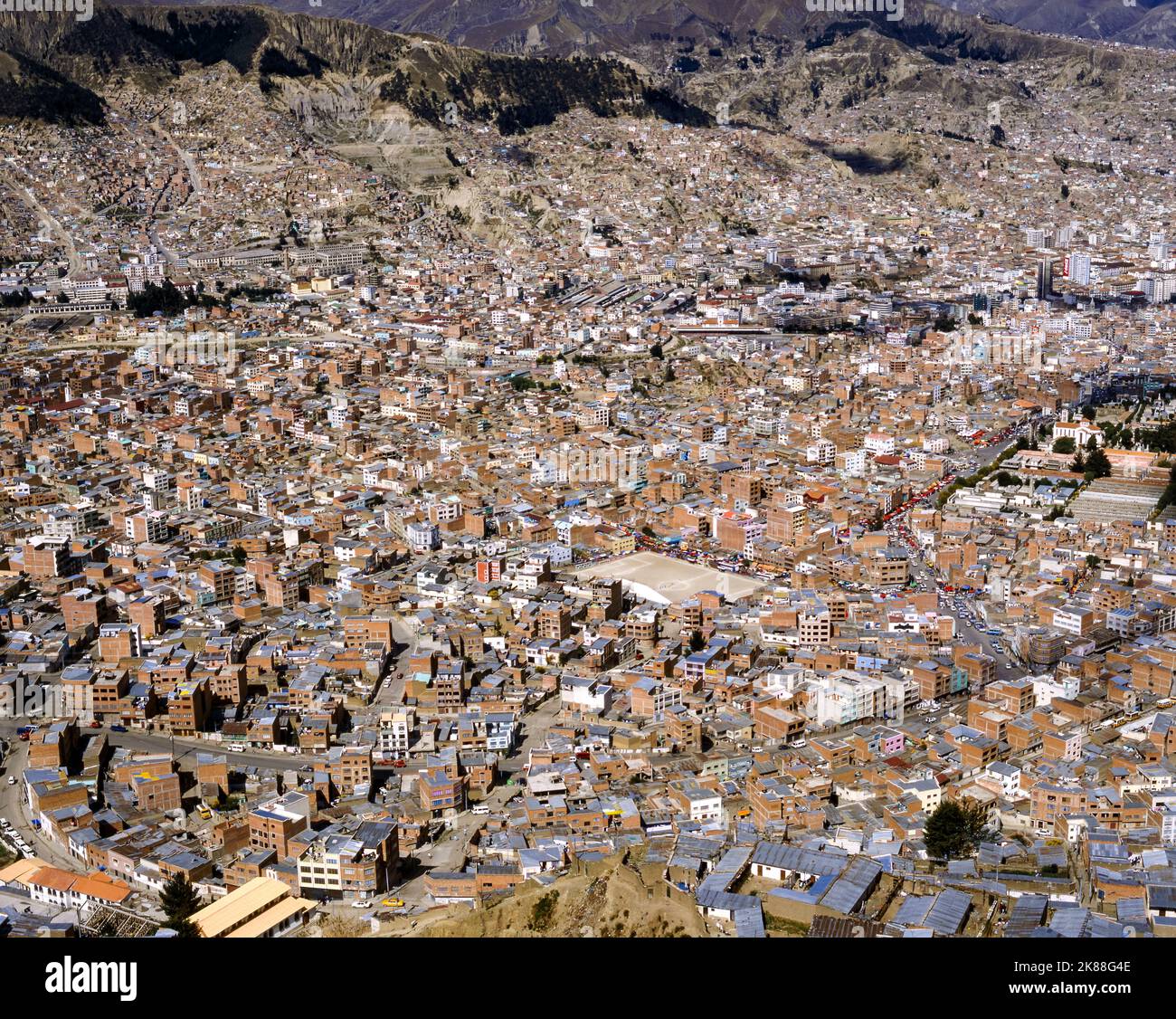 Aerial view of La Paz city Stock Photo - Alamy