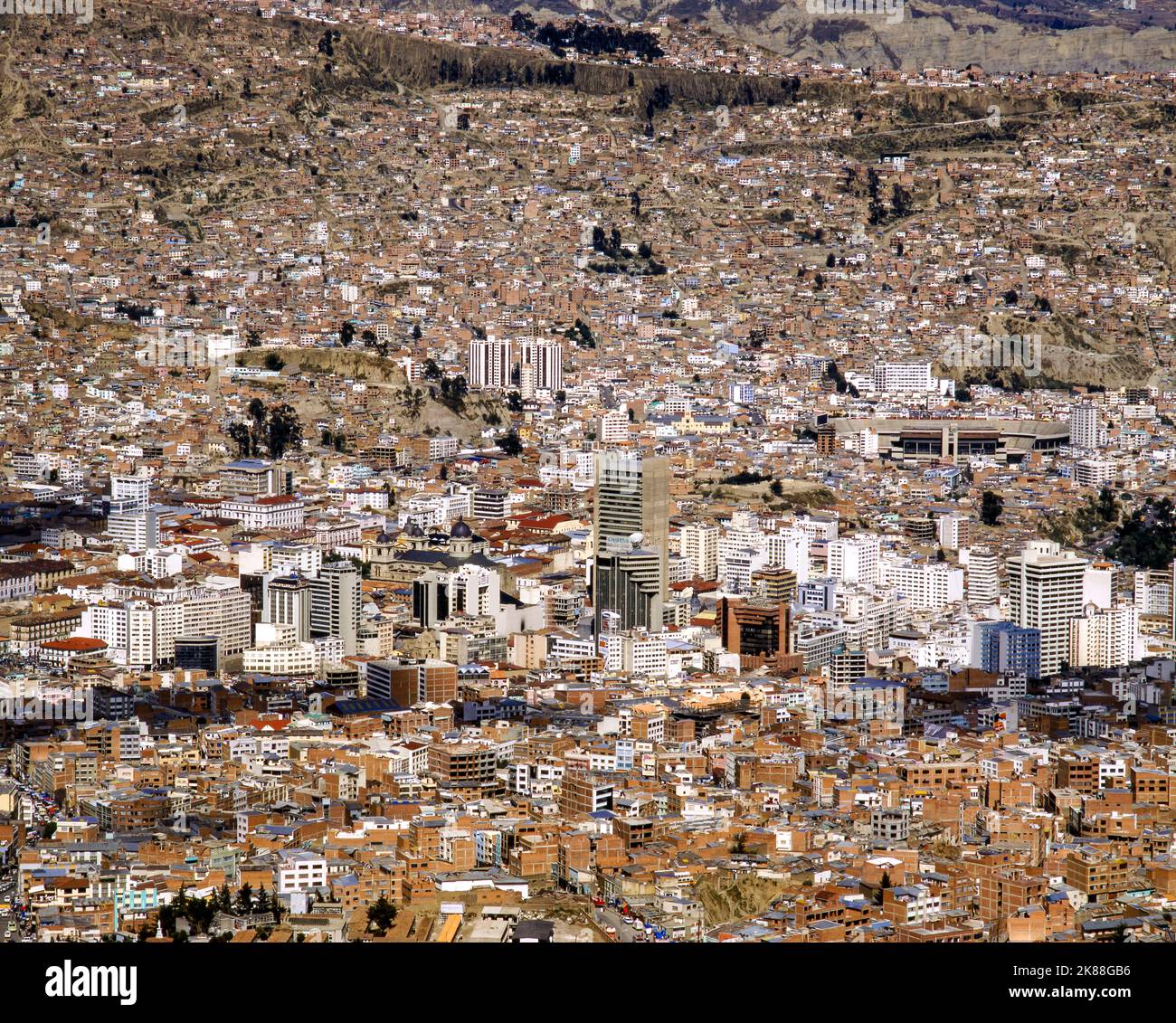 Aerial view of La Paz city Stock Photo - Alamy