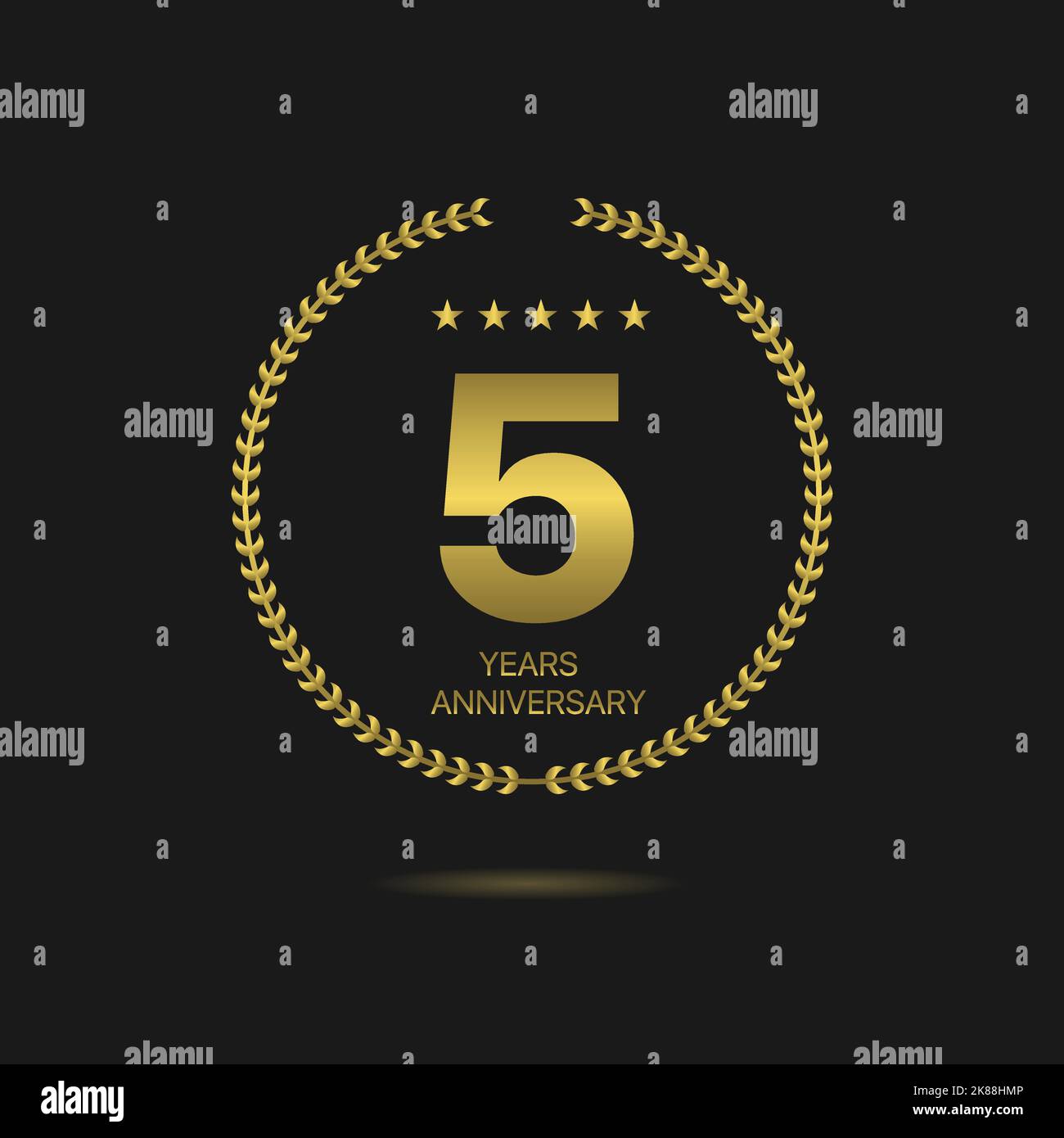 Five Years Anniversary Golden Laurel Wreath Label Stock Vector Image five-years-anniversary-golden-laurel-wreath-label-stock-vector-image