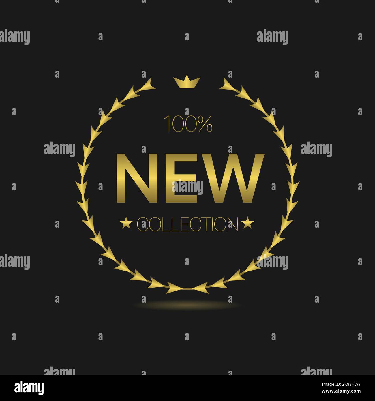 New Collection Label New collection golden laurel wreath label Stock Vector Image & Art - Alamy
