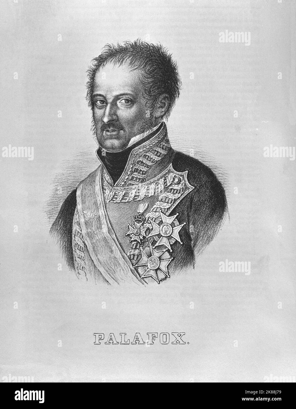 GENERAL PALAFOX1776/1847MILITAR ESPAÑOLGRABADO S XIX. PALAFOX