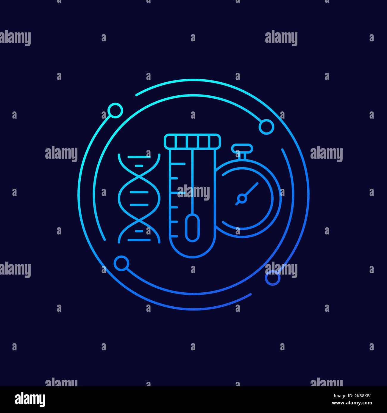 fast dna test line vector icon Stock Vector