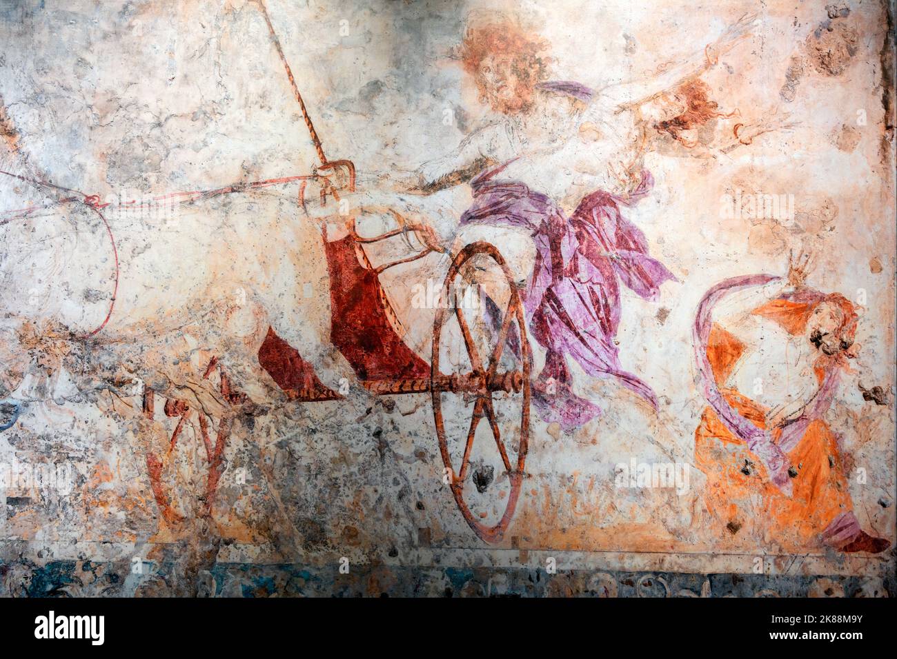 The Rape of Persephone, fresco from the Royal Tombs of Aigai, Vergina, Macedonia, Greece Stock Photo