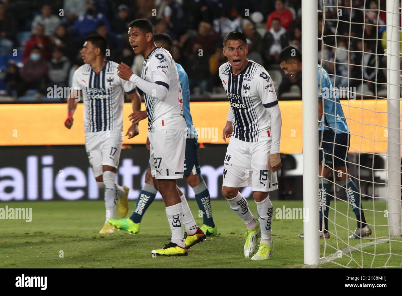 Pachuca, Mexico. 21st Oct, 2022. October 20, 2022, Pachuca, Mexico: Hector Moreno of Monterrey FC celebrates his Goal during the semifinal football match between Tuzos and Monterrey of the Opening tournament 2022 of MX League at Hidalgo Stadium. on October 20, 2022 in Pachuca, Mexico. (Photo by Ismael Rosas/ Eyepix Group/Sipa USA) Credit: Sipa USA/Alamy Live News Stock Photo