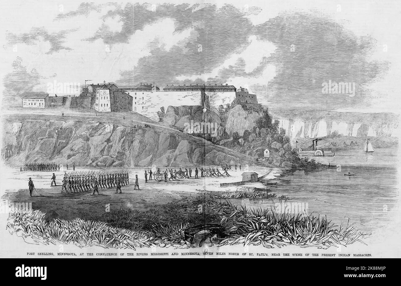 Fort Snelling, Minnesota, at the confluence of the Rivers Mississippi