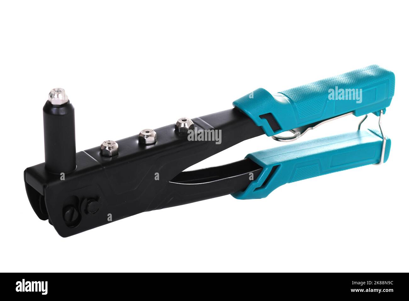 Green hand riveter isolated over white background Stock Photo - Alamy