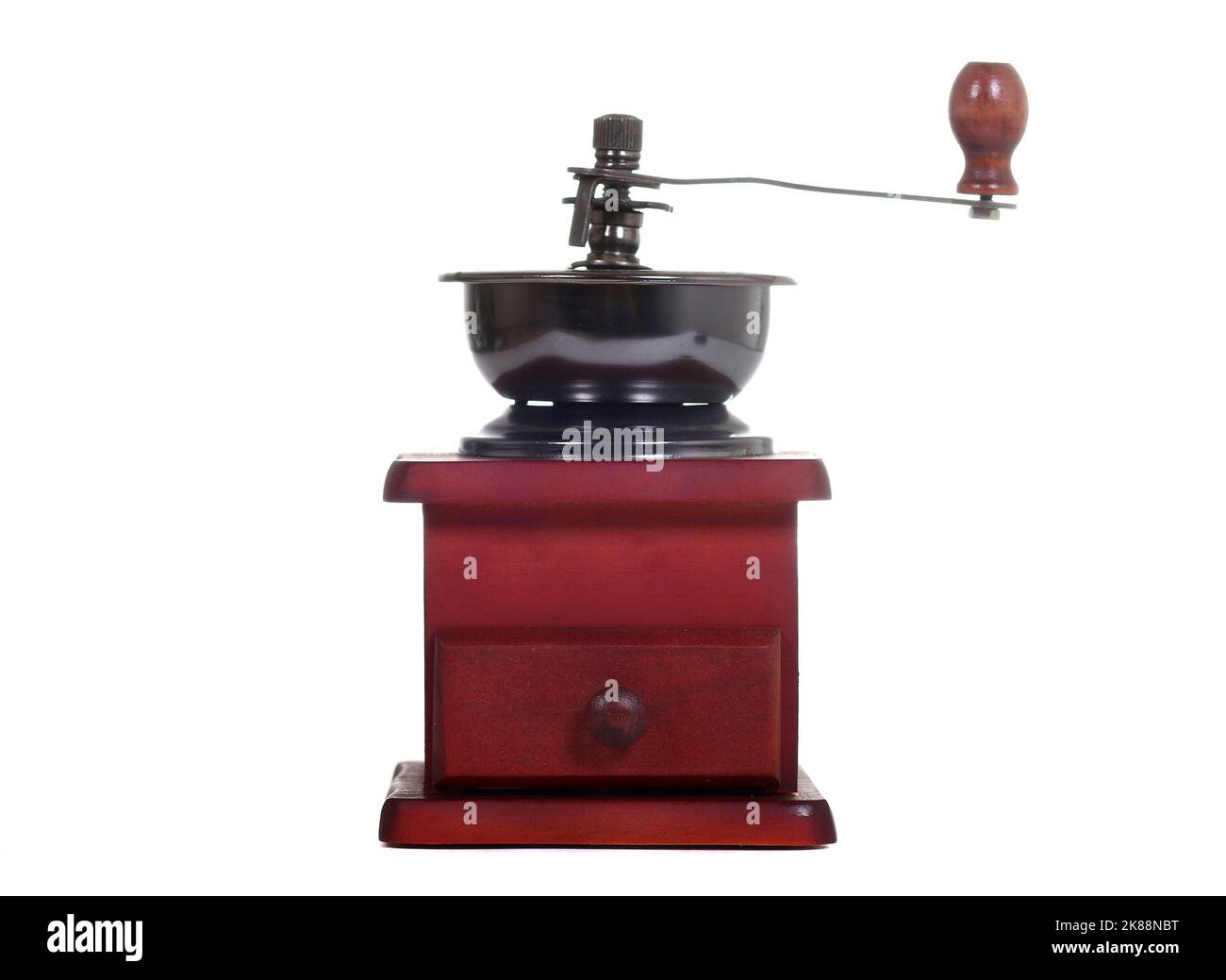 Manual coffee grinder isolated over white background Stock Photo