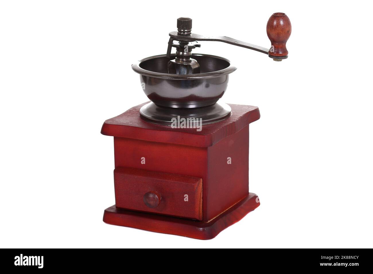Manual coffee grinder isolated over white background Stock Photo