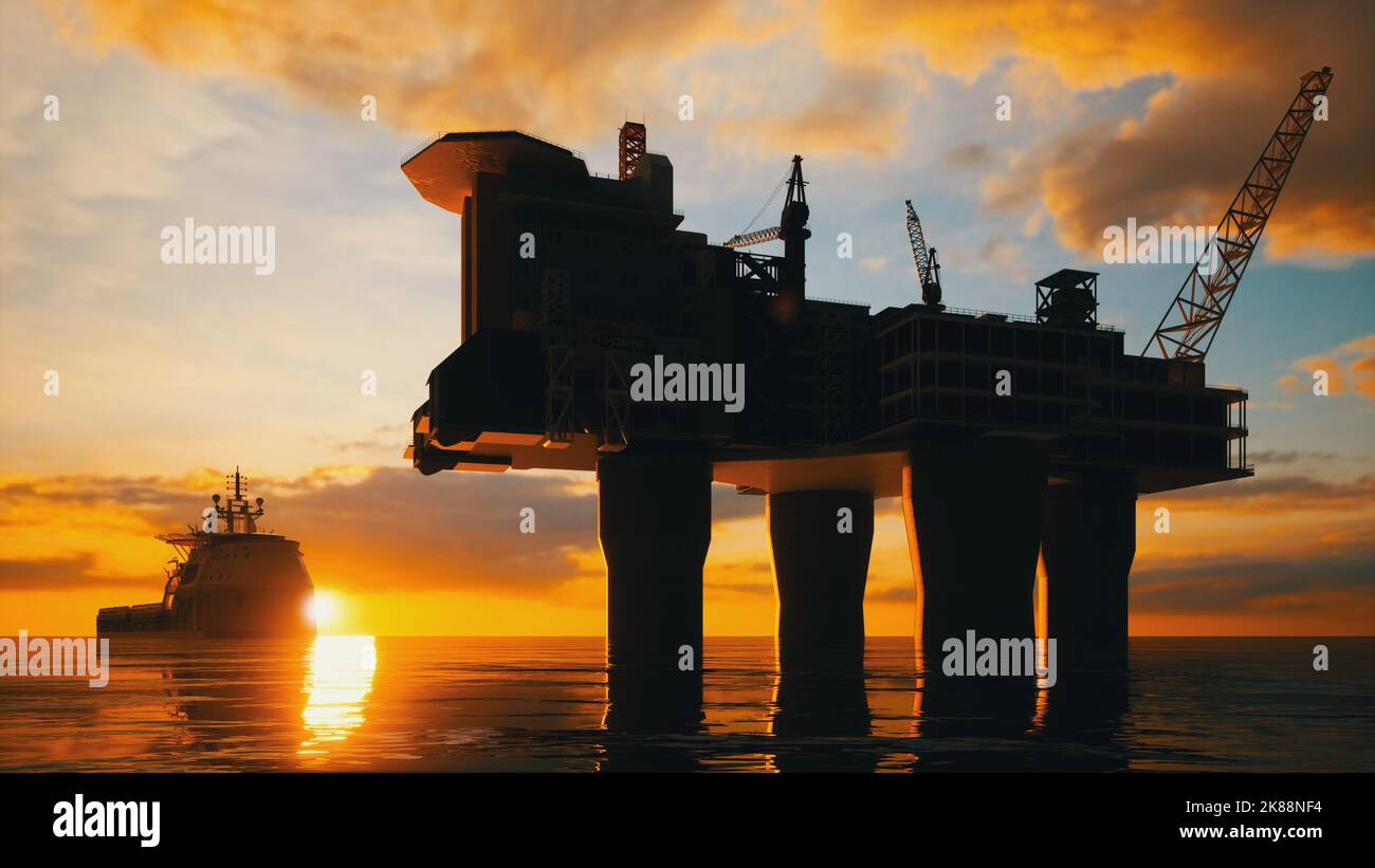 Oil offshore platform platform Stock Photo
